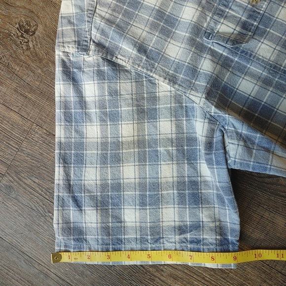 LL Bean Button Down Men's Blue Plaid Flannel Shirt Short Sleeve XL-TALL Casual - Picture 8 of 13